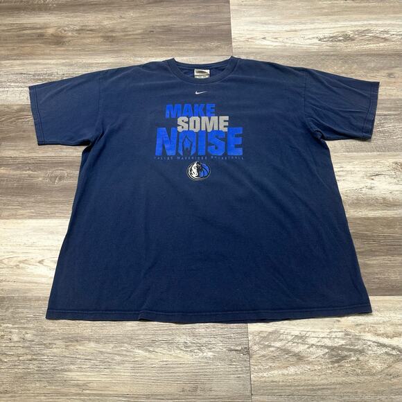 Vintage Y2K Nike Dallas Mavericks Make Some Noise Blue Men XL Basketball T-Shirt - Picture 3 of 9